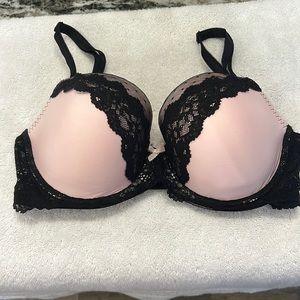 Victoria secret black and pink lace bra 34DD